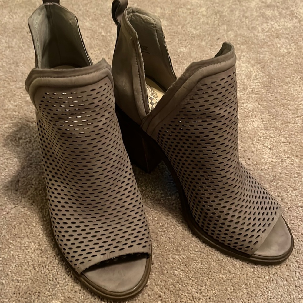Vince Camino Gray Block Heel Booties